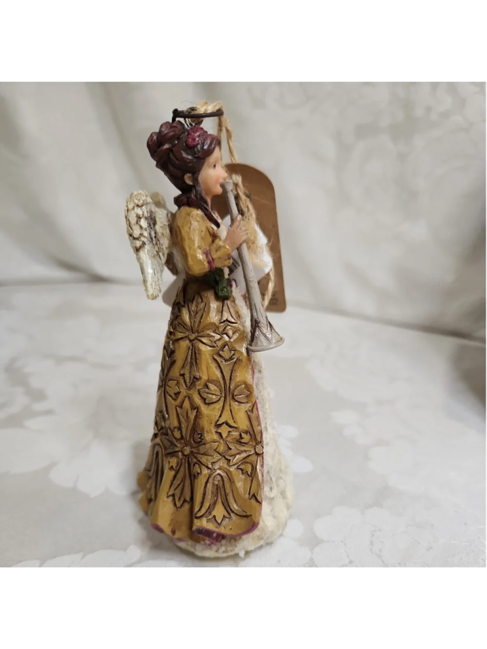 Jim Shore Heartwood Creek Enesco ANGEL With Horn Ornament 2009,NIB ESTATE FIND